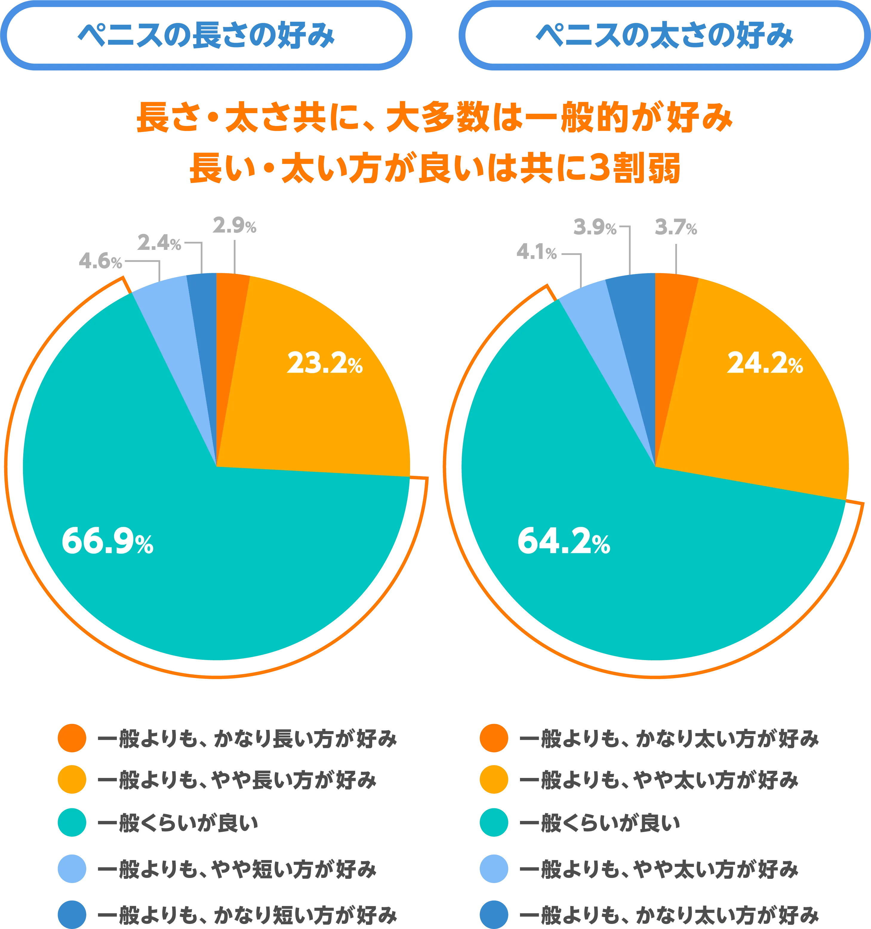 ペニスの長さの好み / ペニスの太さの好み