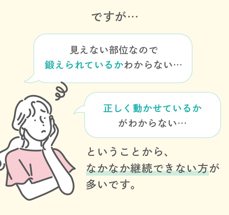 見えない部分なので鍛えられているかわからない